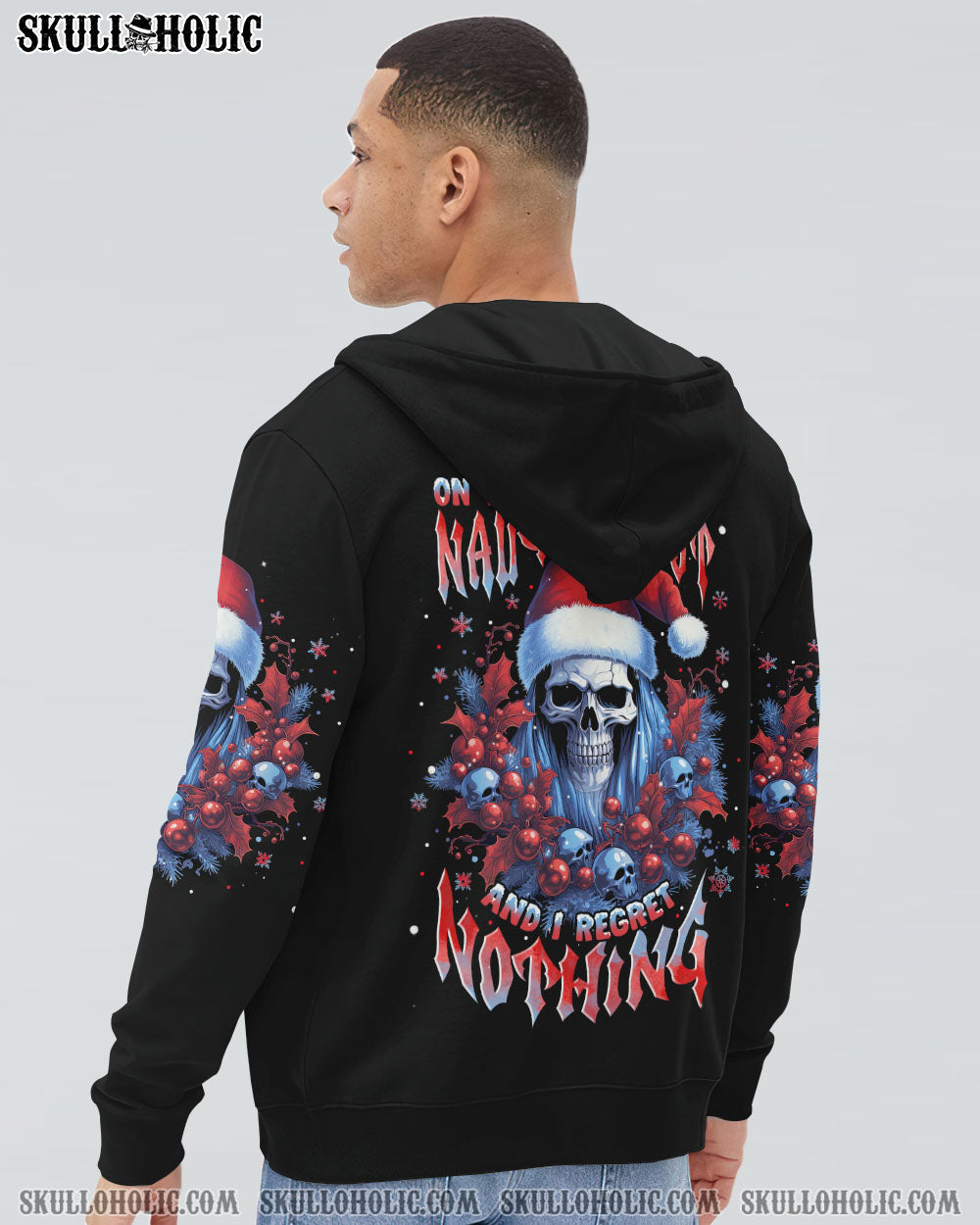 ON THE NAUGHTY LIST SKULL CHRISTMAS ALL OVER PRINT - TLNT1010232