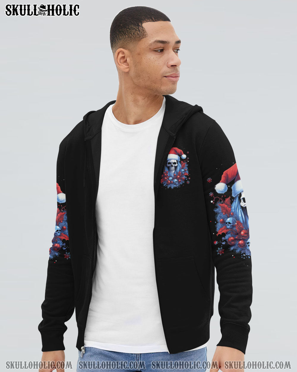 ON THE NAUGHTY LIST SKULL CHRISTMAS ALL OVER PRINT - TLNT1010232