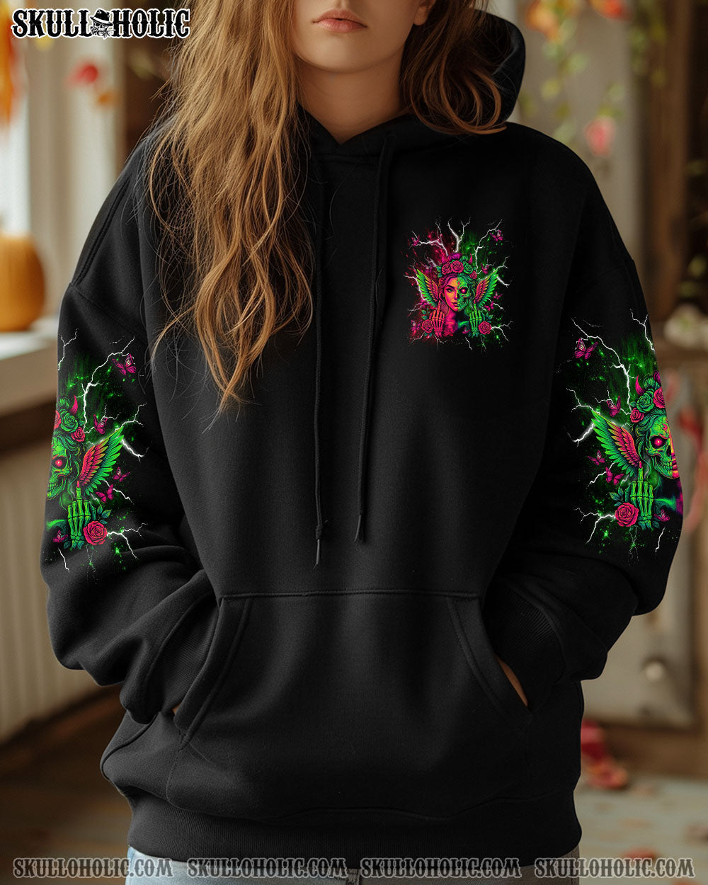 THE GOOD GIRL IN ME GOT TIRED SKULL HALF FACE ALL OVER PRINT - TLNT1104253