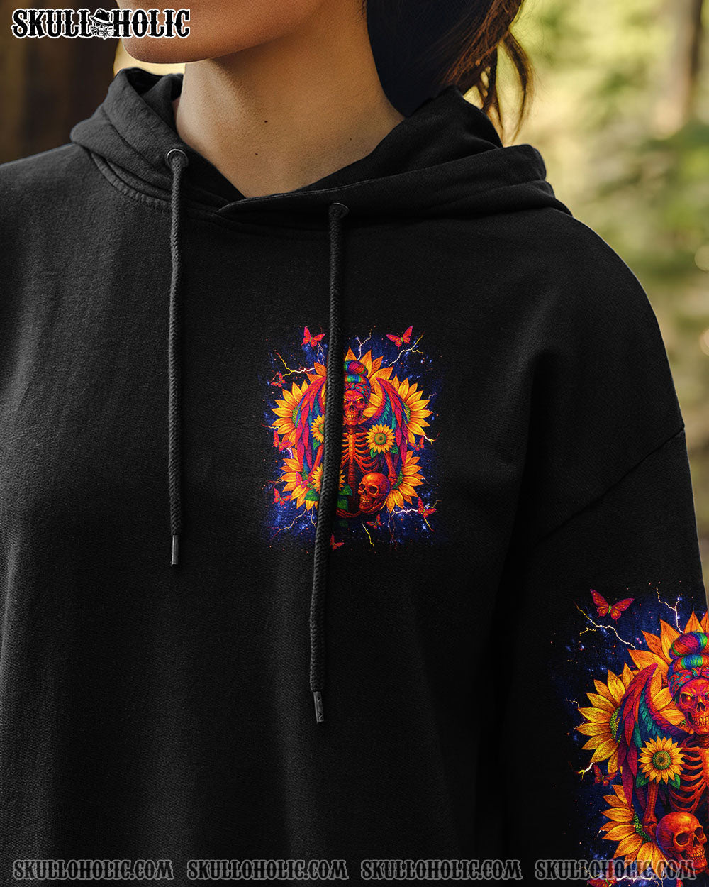 SHE IS SUNSHINE SKELETON SUNFLOWER ALL OVER PRINT  - TLNT1404255