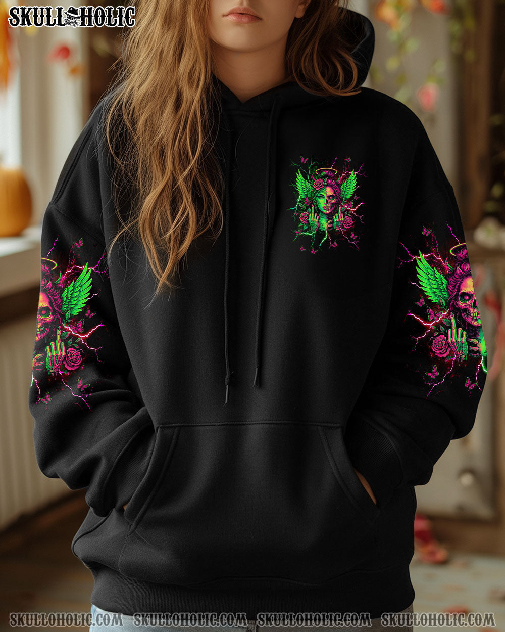 HOW HEARTLESS I CAN BE SKULL HALF LADY ALL OVER PRINT - TLNT1504251