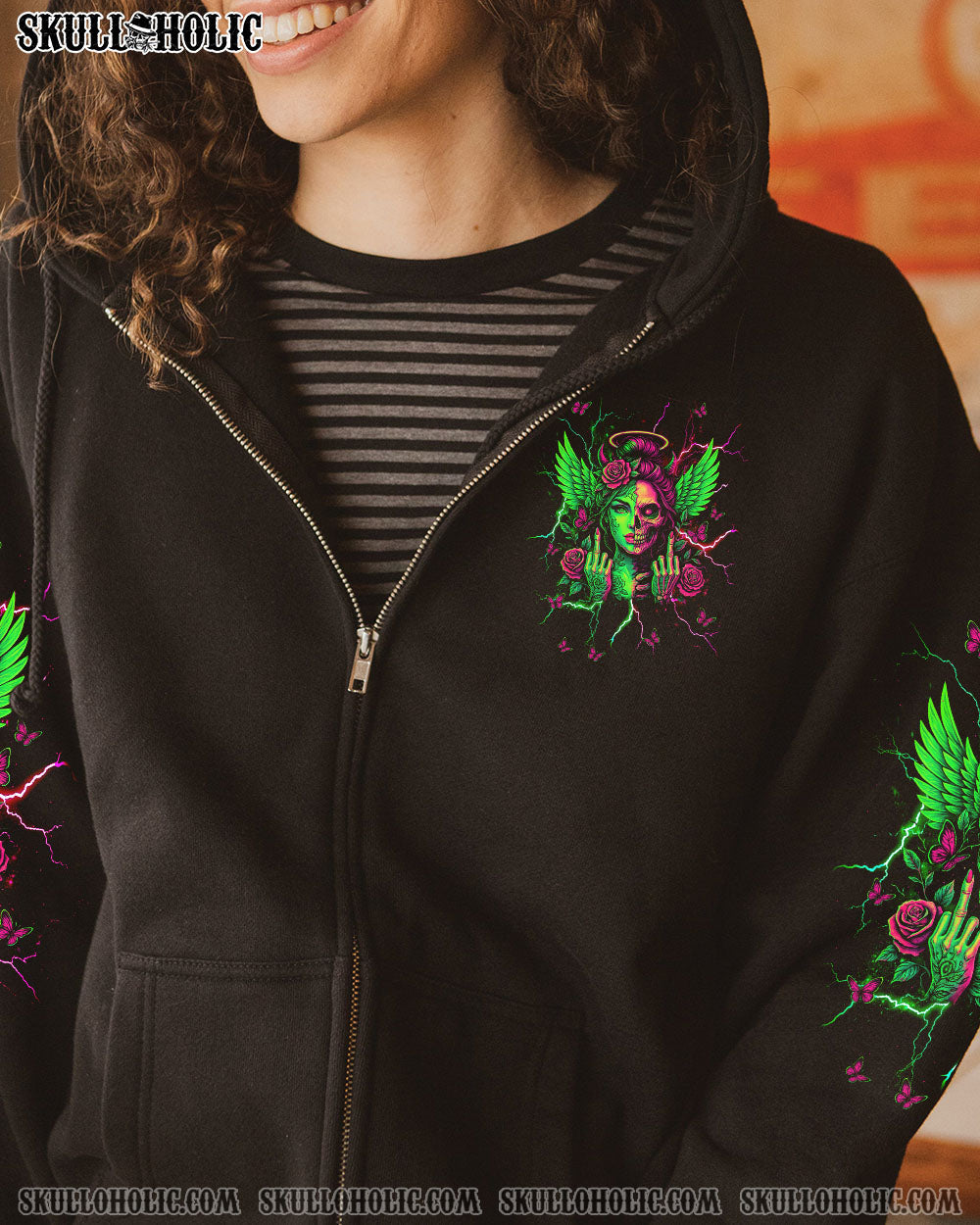 HOW HEARTLESS I CAN BE SKULL HALF LADY ALL OVER PRINT - TLNT1504251