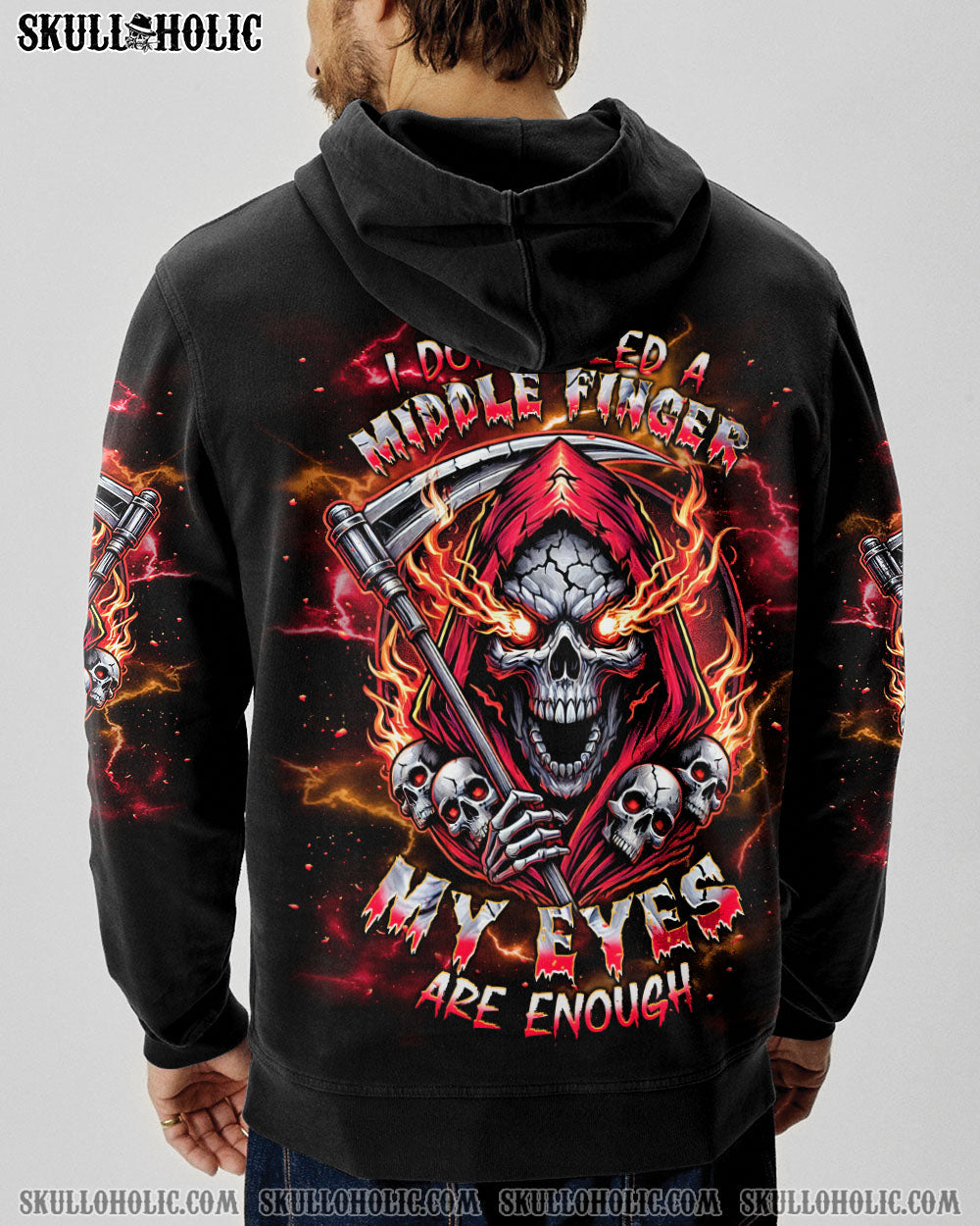 I DON'T NEED A MIDDLE FINGER SKULL REAPER TIE DYE  ALL OVER PRINT - TLNT1611241