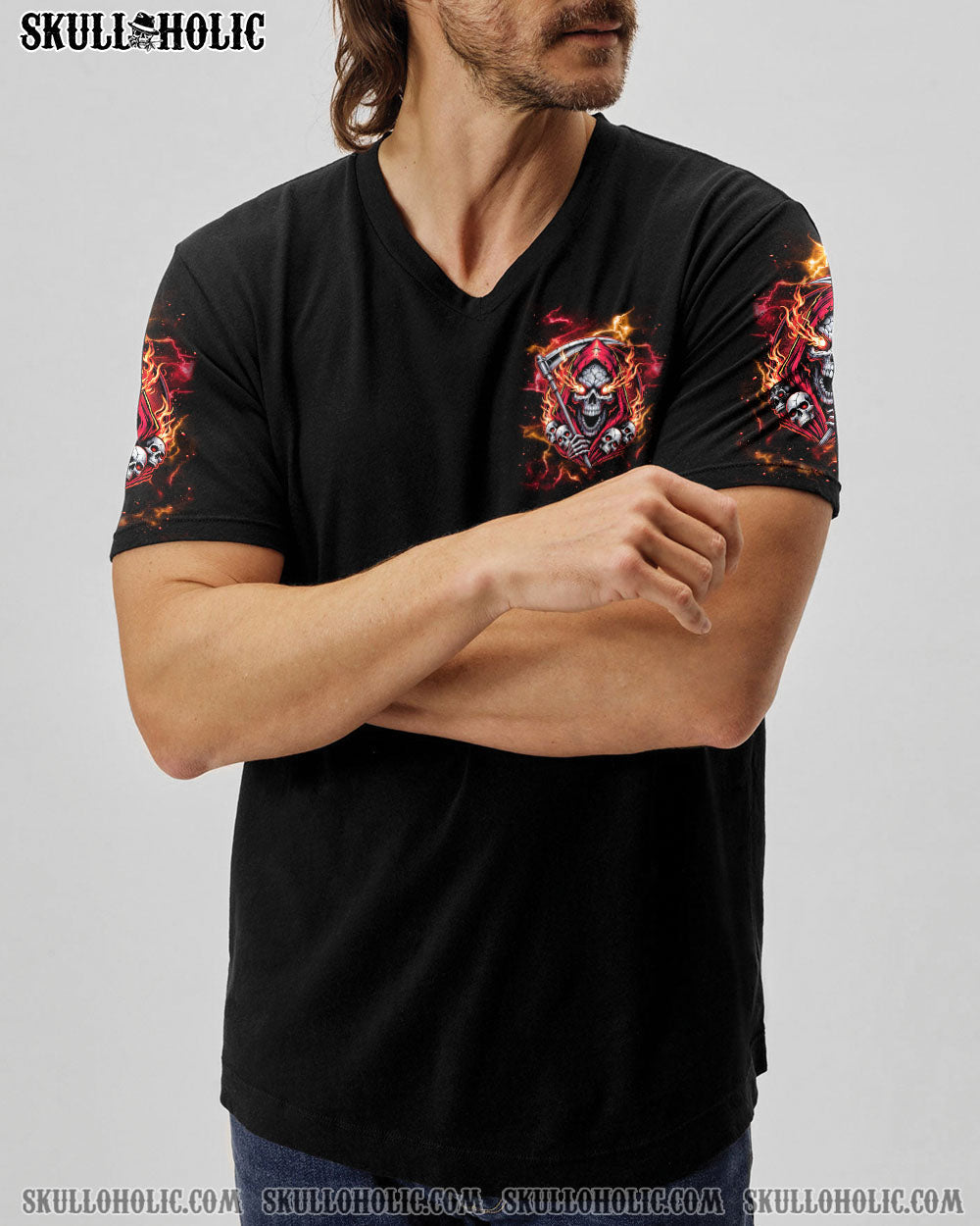 I DON'T NEED A MIDDLE FINGER SKULL REAPER TIE DYE  ALL OVER PRINT - TLNT1611241