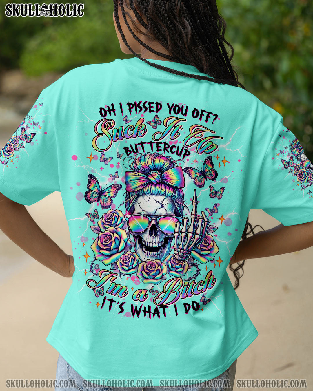 OH I PISS YOU OFF SKULL MESSY BUN ALL OVER PRINT - TLNT1704251