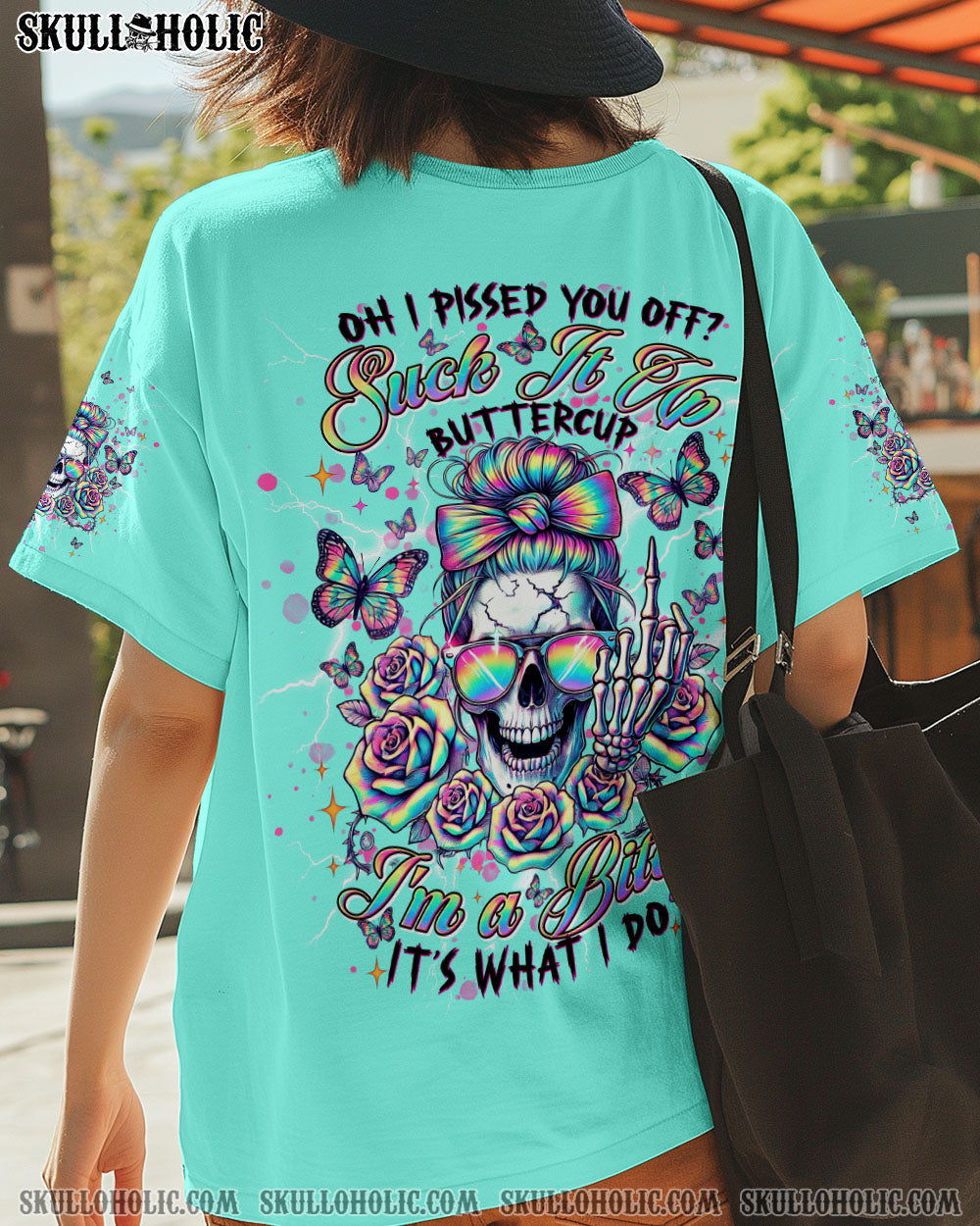 OH I PISS YOU OFF SKULL MESSY BUN ALL OVER PRINT - TLNT1704251