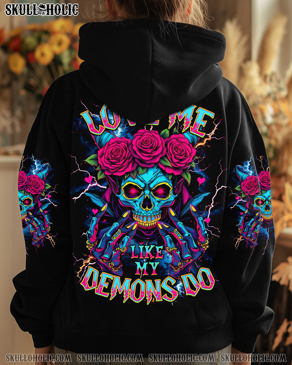 LOVE ME LIKE MY DEMONS DO SKULL ALL OVER PRINT  - TLNT1804255