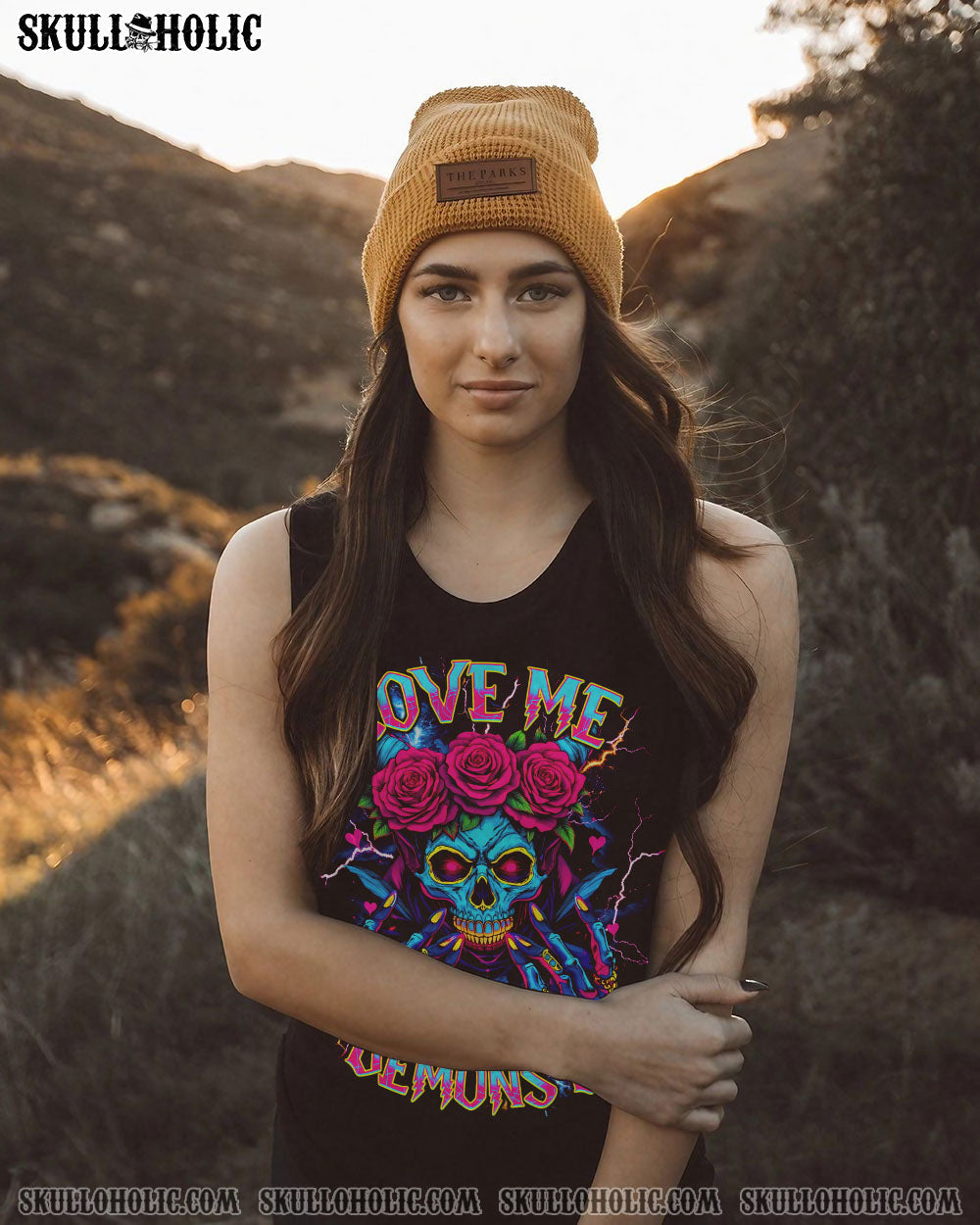 LOVE ME LIKE MY DEMONS DO SKULL ALL OVER PRINT  - TLNT1804255