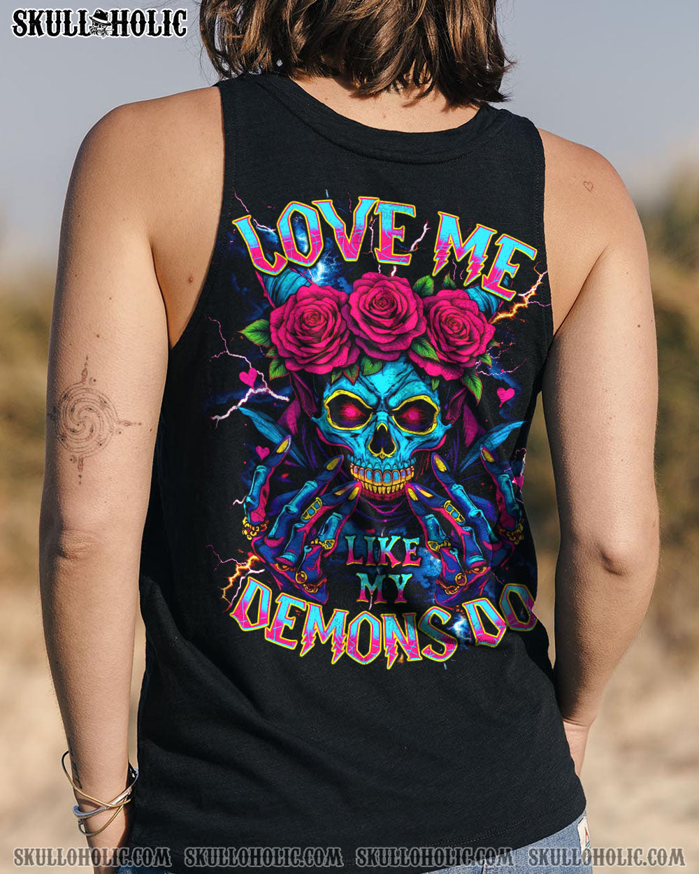 LOVE ME LIKE MY DEMONS DO SKULL ALL OVER PRINT  - TLNT1804255