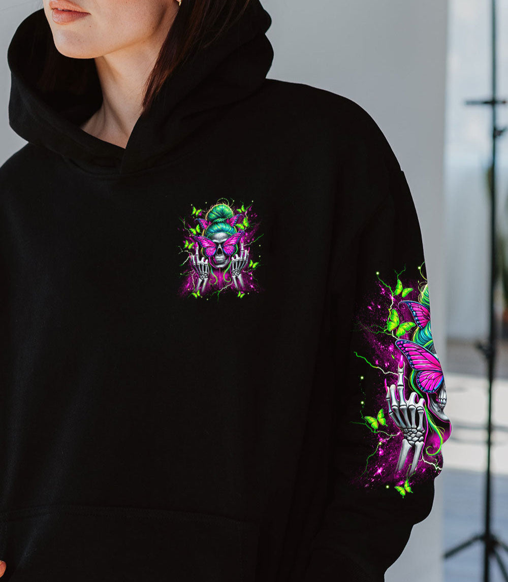 BUT DID YOU DIE MOM LIFE  SKULL MESSY BUN ALL OVER PRINT - TLNT1903252