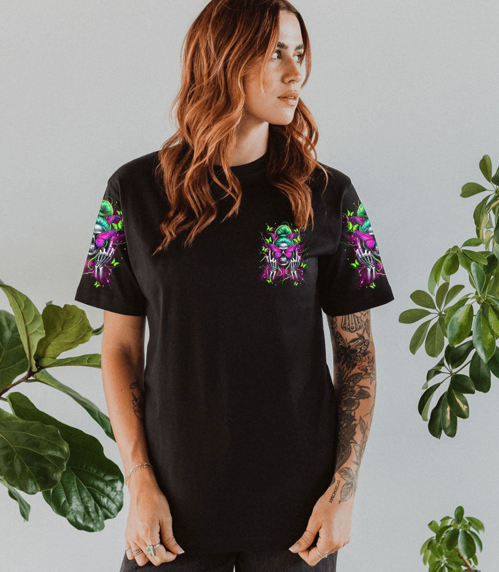 BUT DID YOU DIE MOM LIFE  SKULL MESSY BUN ALL OVER PRINT - TLNT1903252