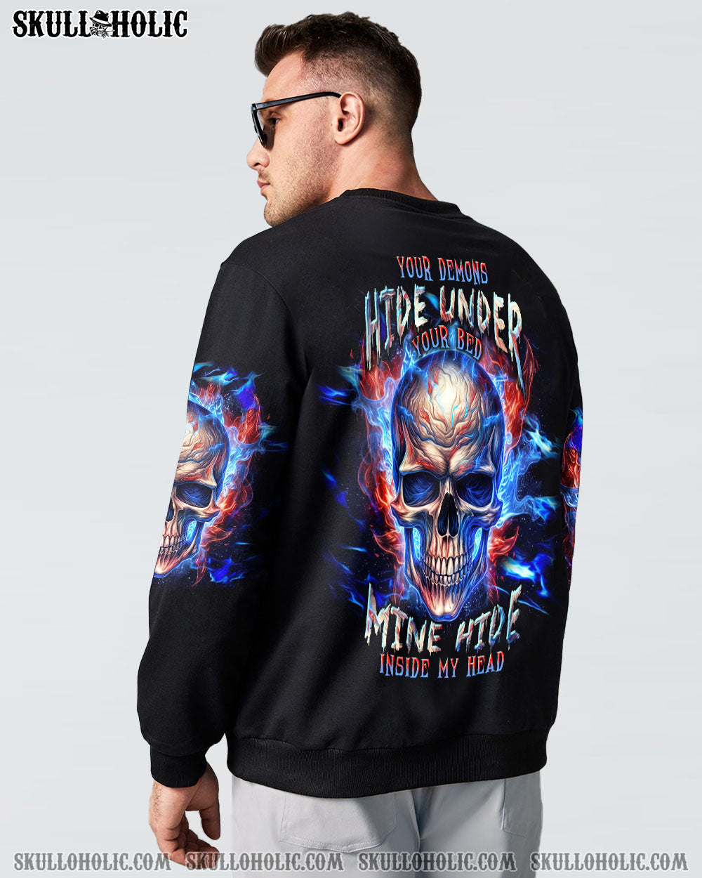 YOUR DEMONS HIDE UNDER YOUR BED SKULL ALL OVER PRINT - TLNT2007231
