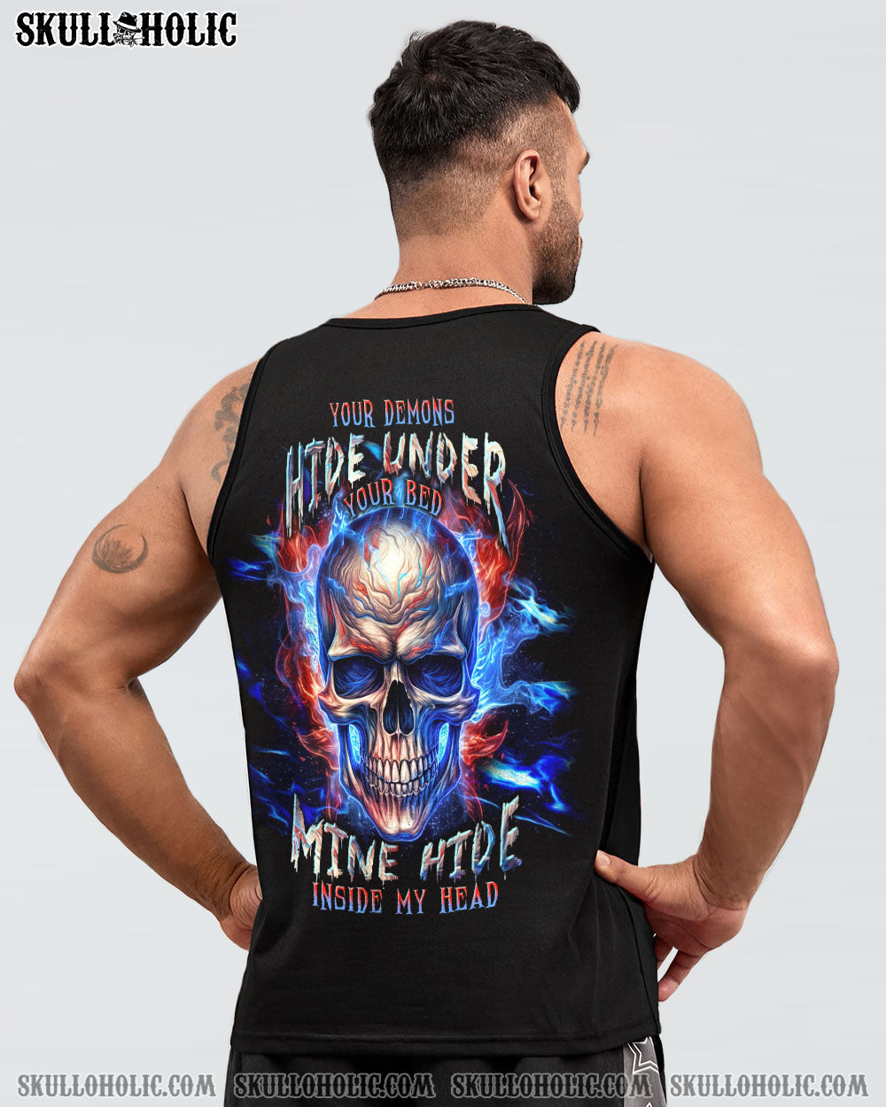 YOUR DEMONS HIDE UNDER YOUR BED SKULL ALL OVER PRINT - TLNT2007231