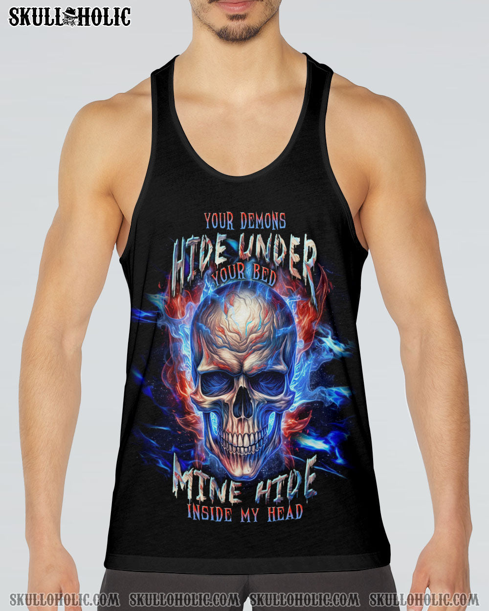 YOUR DEMONS HIDE UNDER YOUR BED SKULL ALL OVER PRINT - TLNT2007231