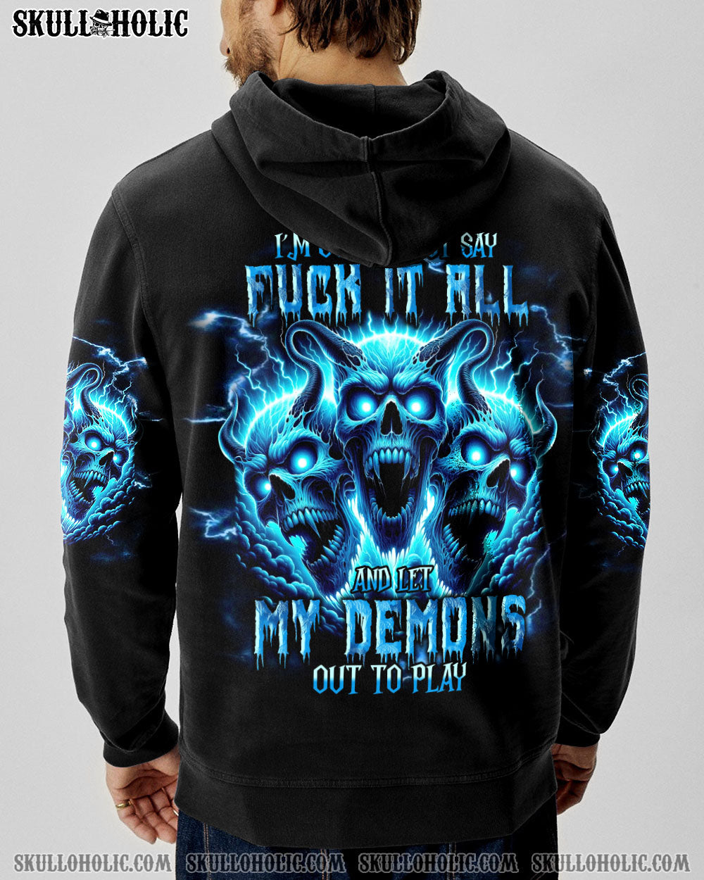ONE DAY I'M GONNA JUST SAY DEMON SKULL ALL OVER PRINT - TLNT2010231