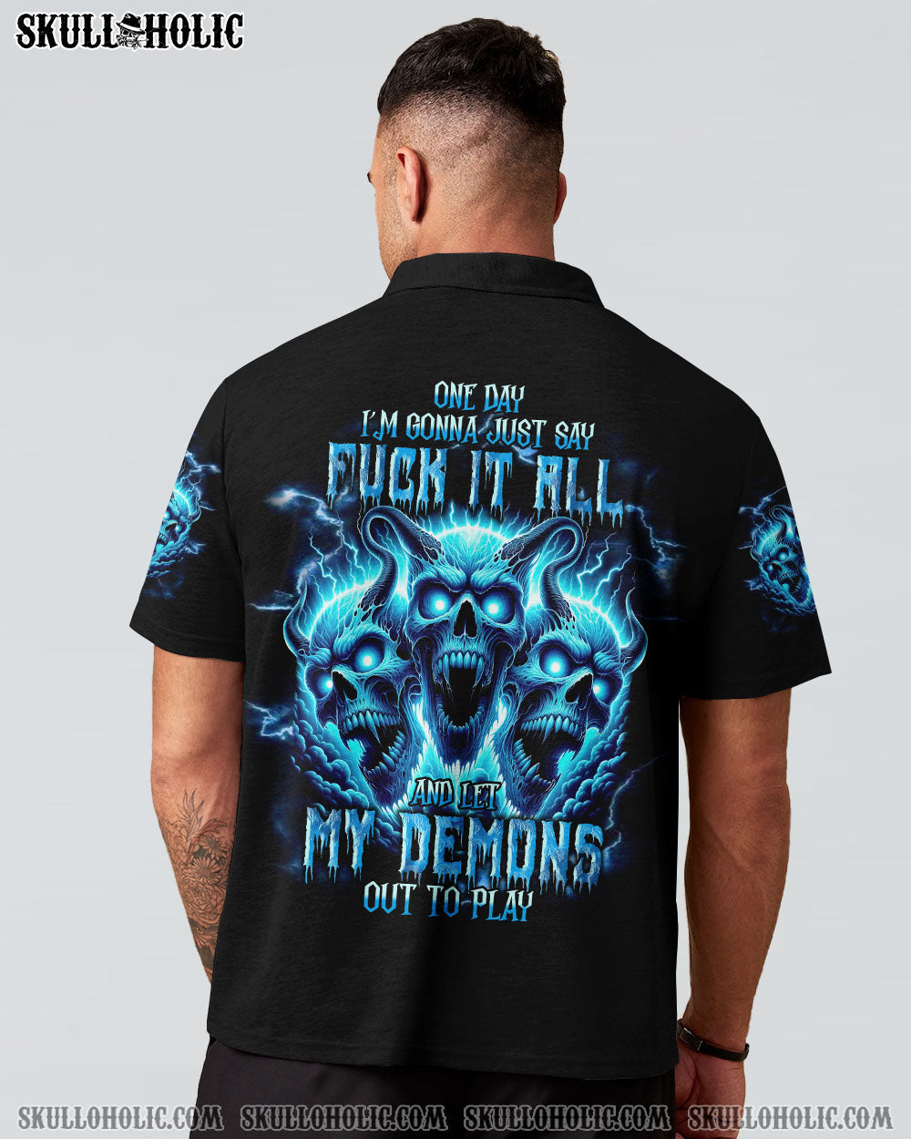 ONE DAY I'M GONNA JUST SAY DEMON SKULL ALL OVER PRINT - TLNT2010231