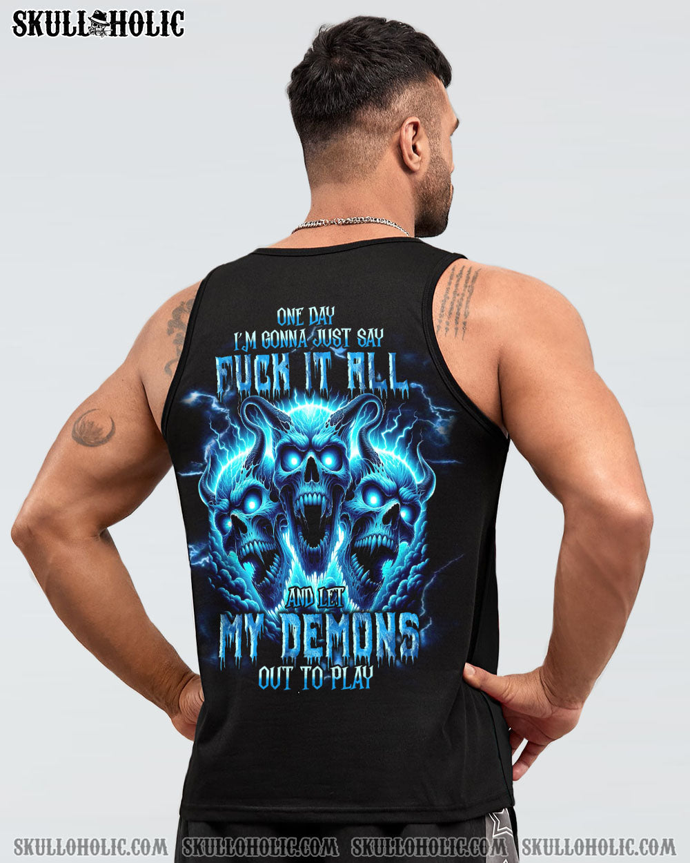 ONE DAY I'M GONNA JUST SAY DEMON SKULL ALL OVER PRINT - TLNT2010231