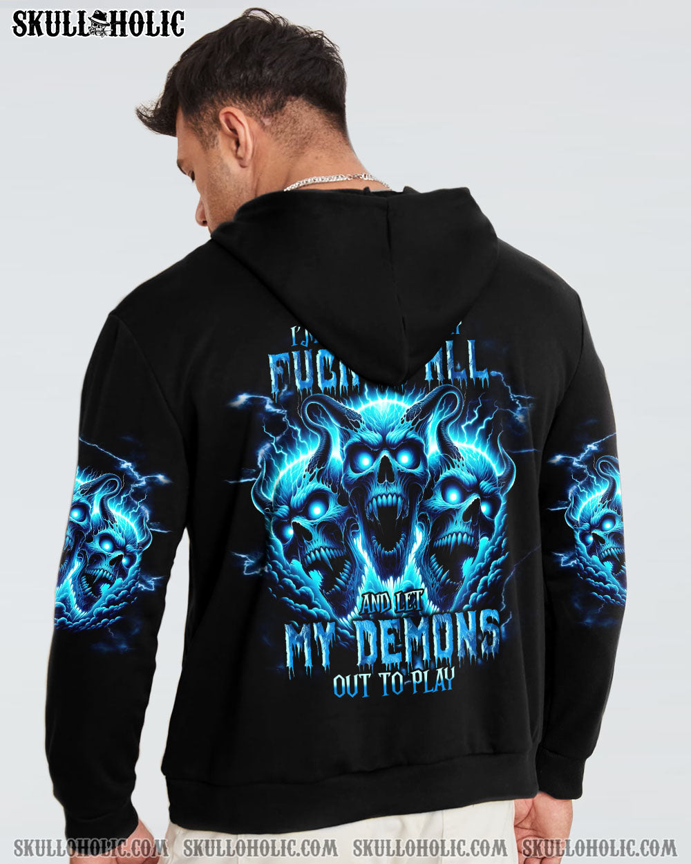 ONE DAY I'M GONNA JUST SAY DEMON SKULL ALL OVER PRINT - TLNT2010231