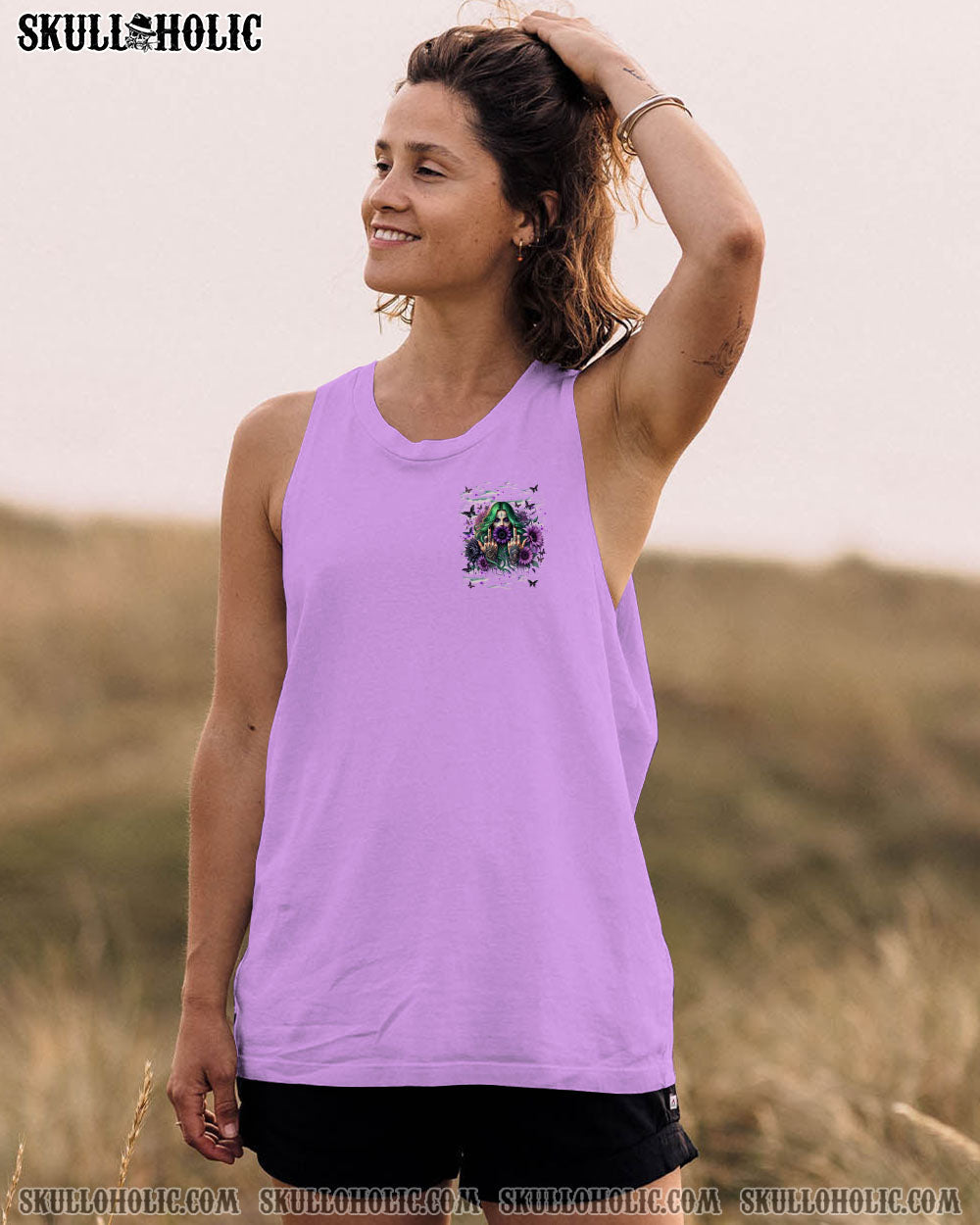 DON'T TRY TO FIGURE ME OUT SKULL LADY ALL OVER PRINT   - TLNT2103254