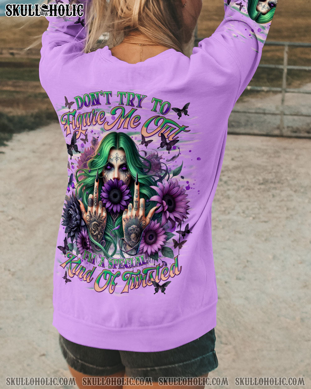 DON'T TRY TO FIGURE ME OUT SKULL LADY ALL OVER PRINT   - TLNT2103254