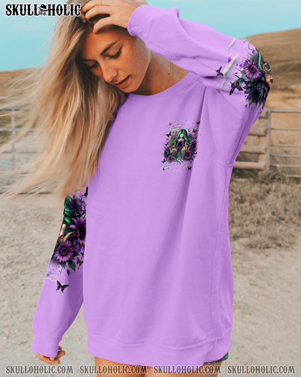 DON'T TRY TO FIGURE ME OUT SKULL LADY ALL OVER PRINT   - TLNT2103254