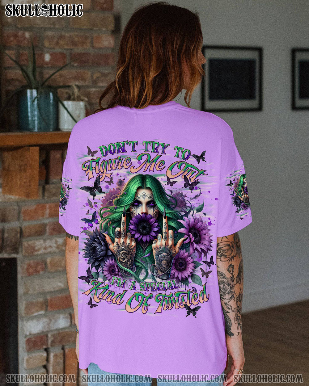 DON'T TRY TO FIGURE ME OUT SKULL LADY ALL OVER PRINT   - TLNT2103254