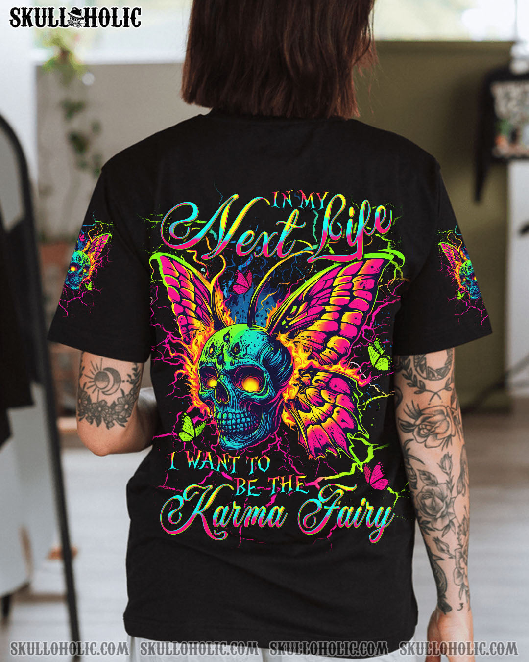 KARMA FAIRY SKULL BUTTERFLY ALL OVER PRINT - TLNT2304254
