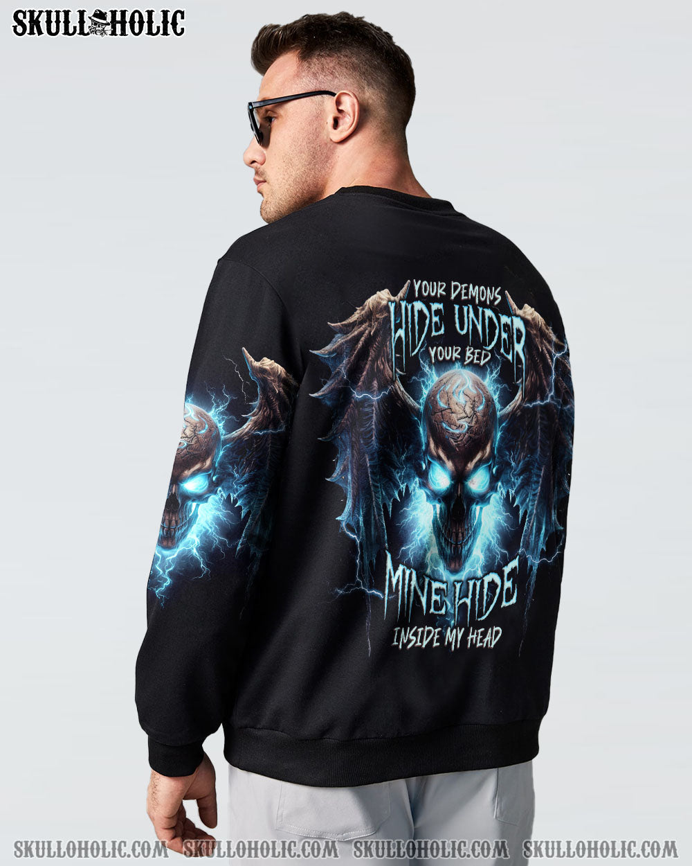 YOUR DEMONS HIDE UNDER YOUR BED SKULL WINGS ALL OVER PRINT - TLNT2305232