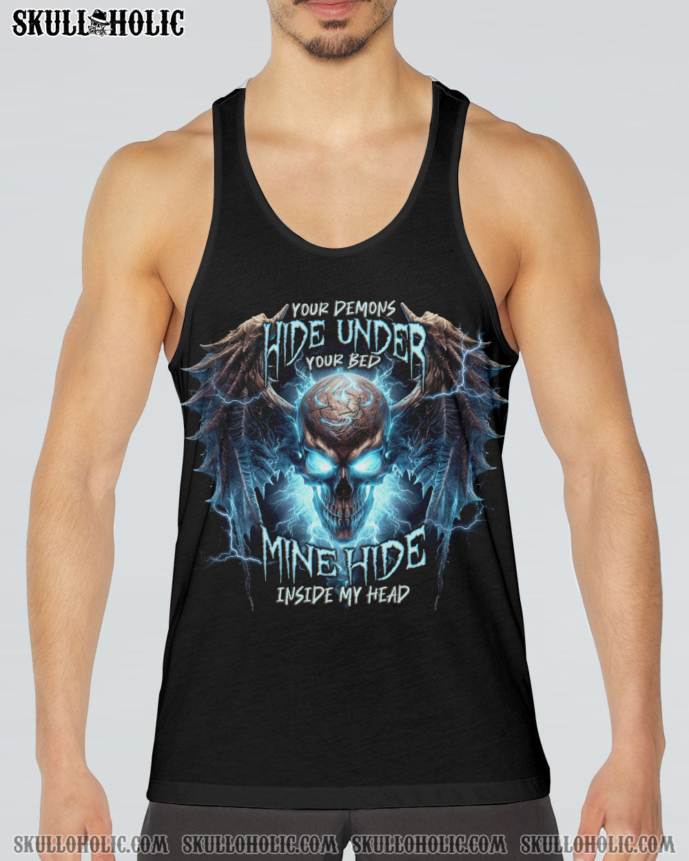 YOUR DEMONS HIDE UNDER YOUR BED SKULL WINGS ALL OVER PRINT - TLNT2305232