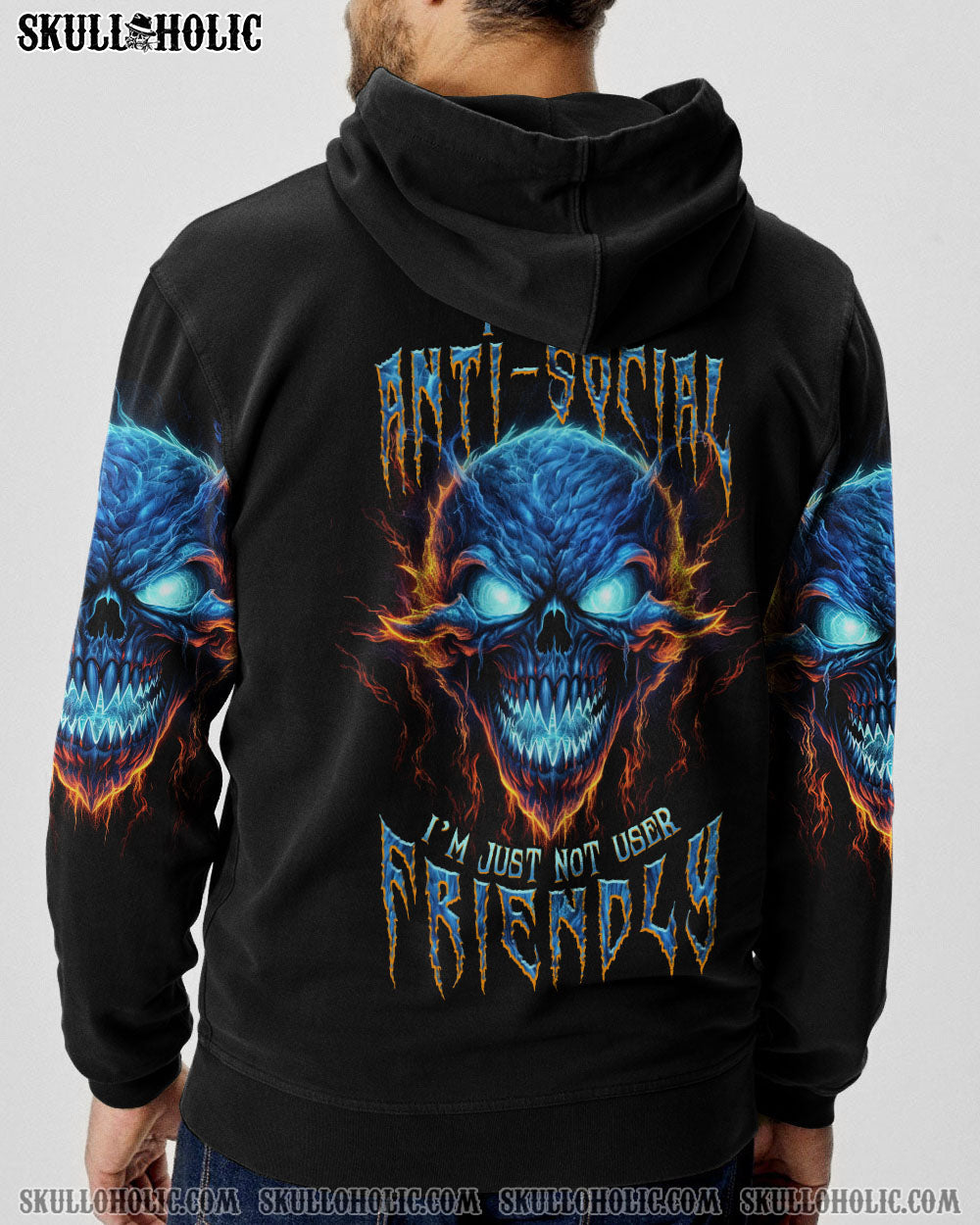 I'M NOT ANTI-SOCIAL MAD SKULL ALL OVER PRINT - TLNT2306231