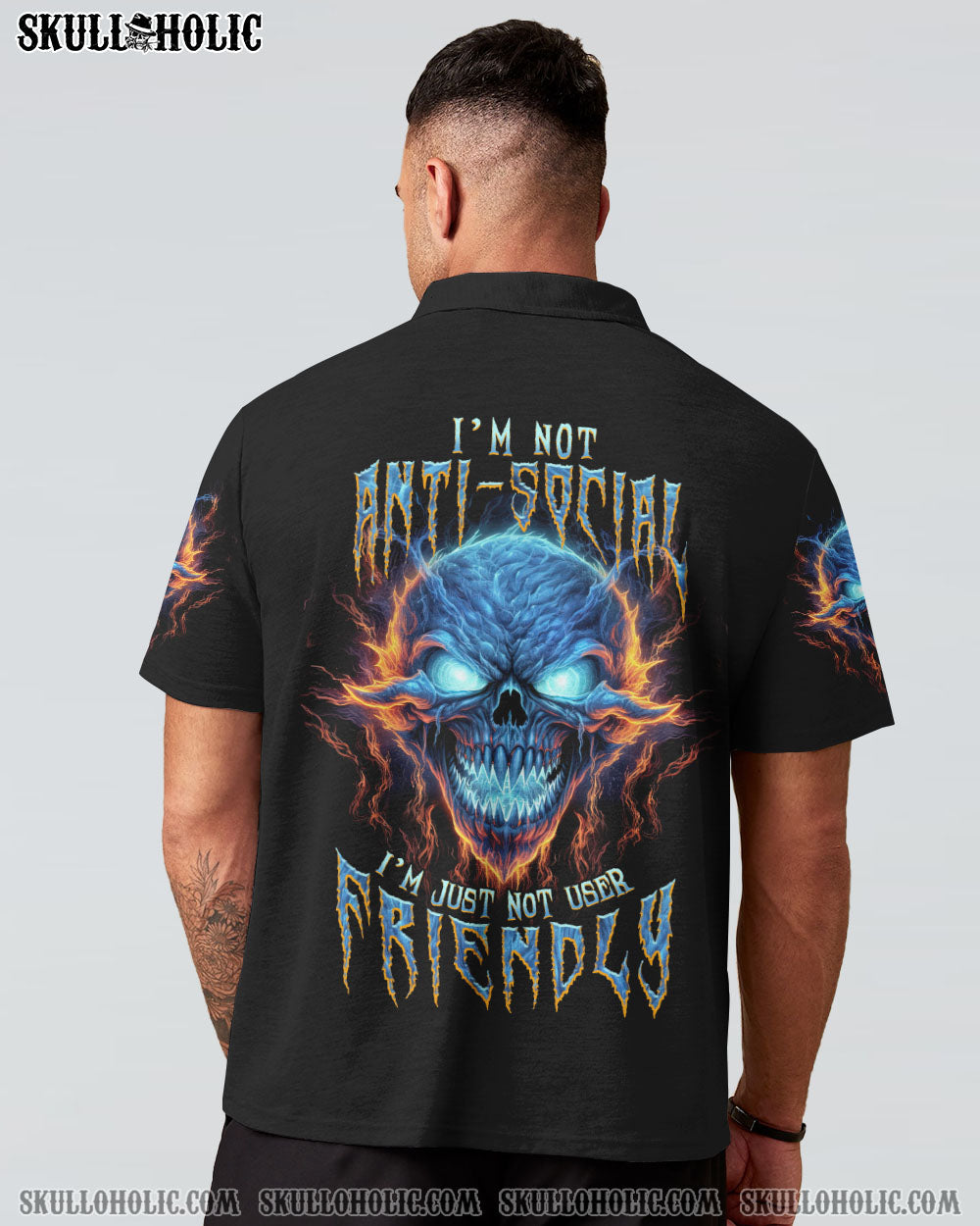 I'M NOT ANTI-SOCIAL MAD SKULL ALL OVER PRINT - TLNT2306231