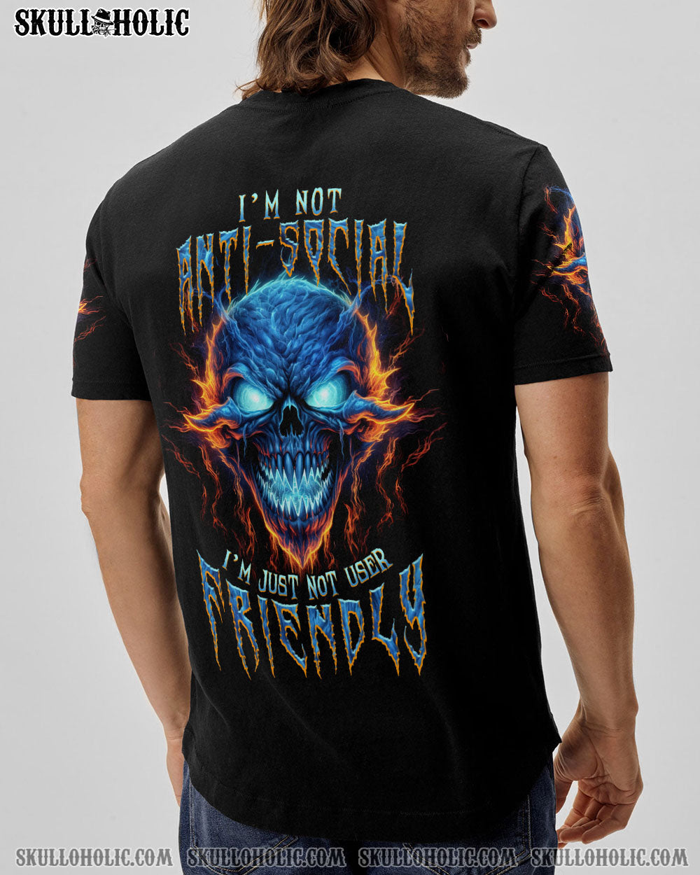 I'M NOT ANTI-SOCIAL MAD SKULL ALL OVER PRINT - TLNT2306231