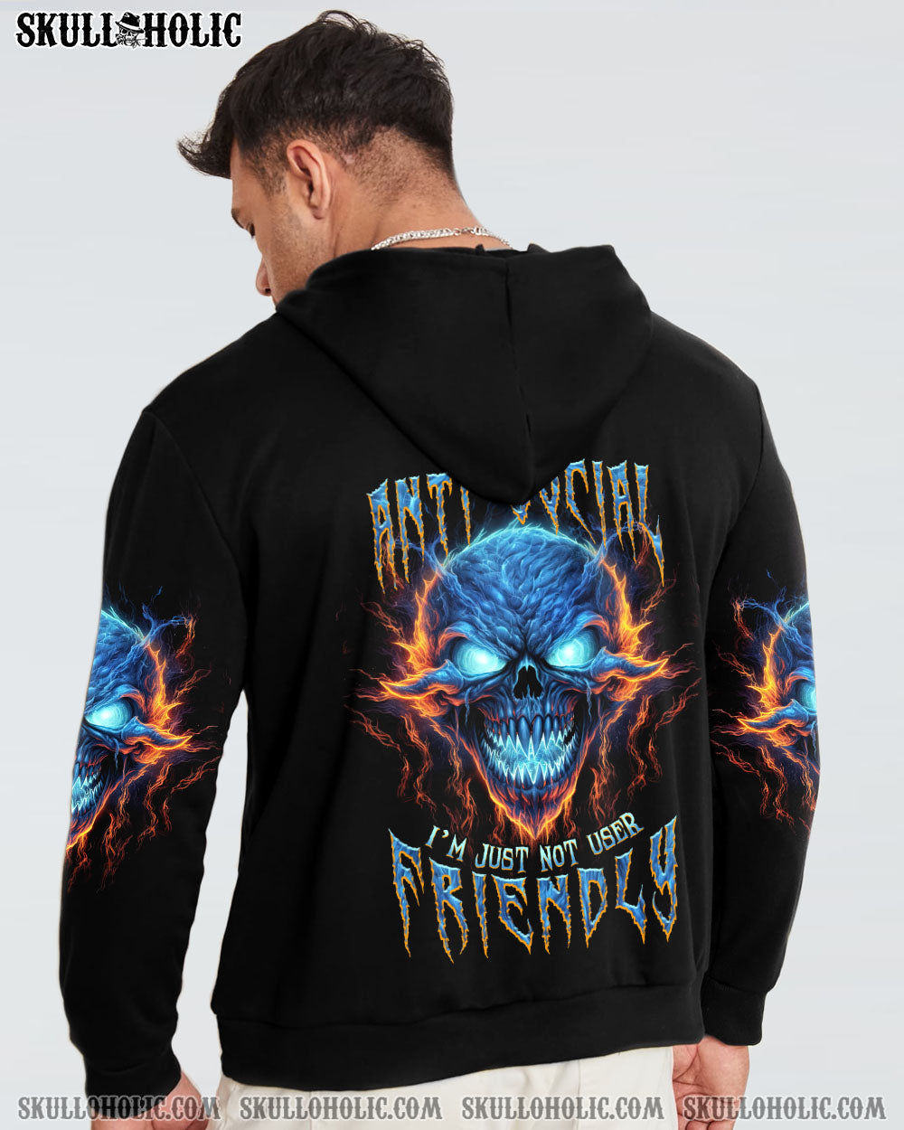 I'M NOT ANTI-SOCIAL MAD SKULL ALL OVER PRINT - TLNT2306231