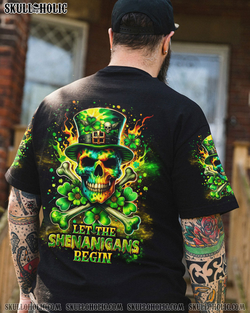 LET THE SHENANIGANS BEGIN SKULL BONES PATRICK'S DAY ALL OVER PRINT - TLNT2501243