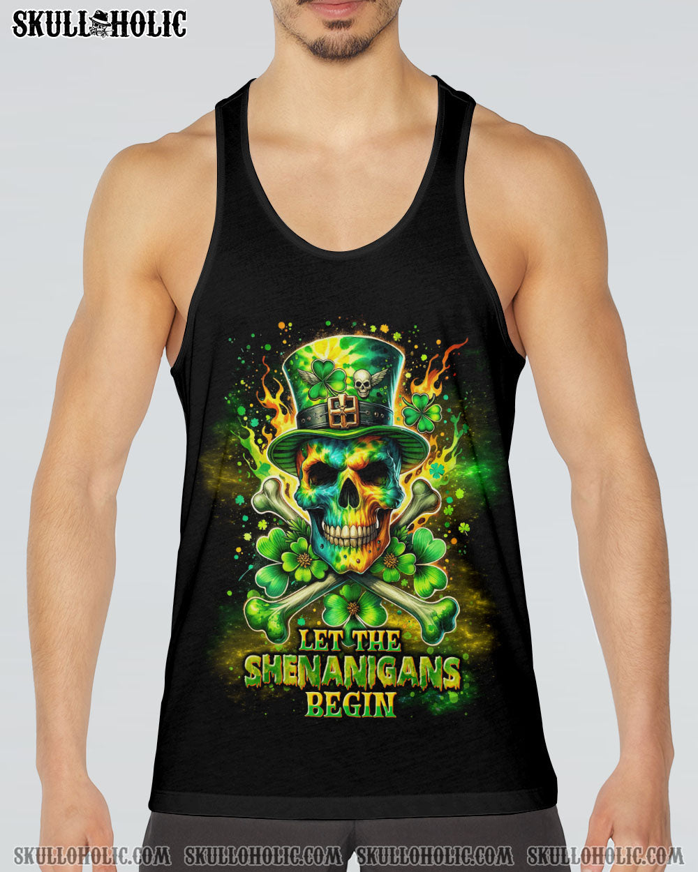 LET THE SHENANIGANS BEGIN SKULL BONES PATRICK'S DAY ALL OVER PRINT - TLNT2501243