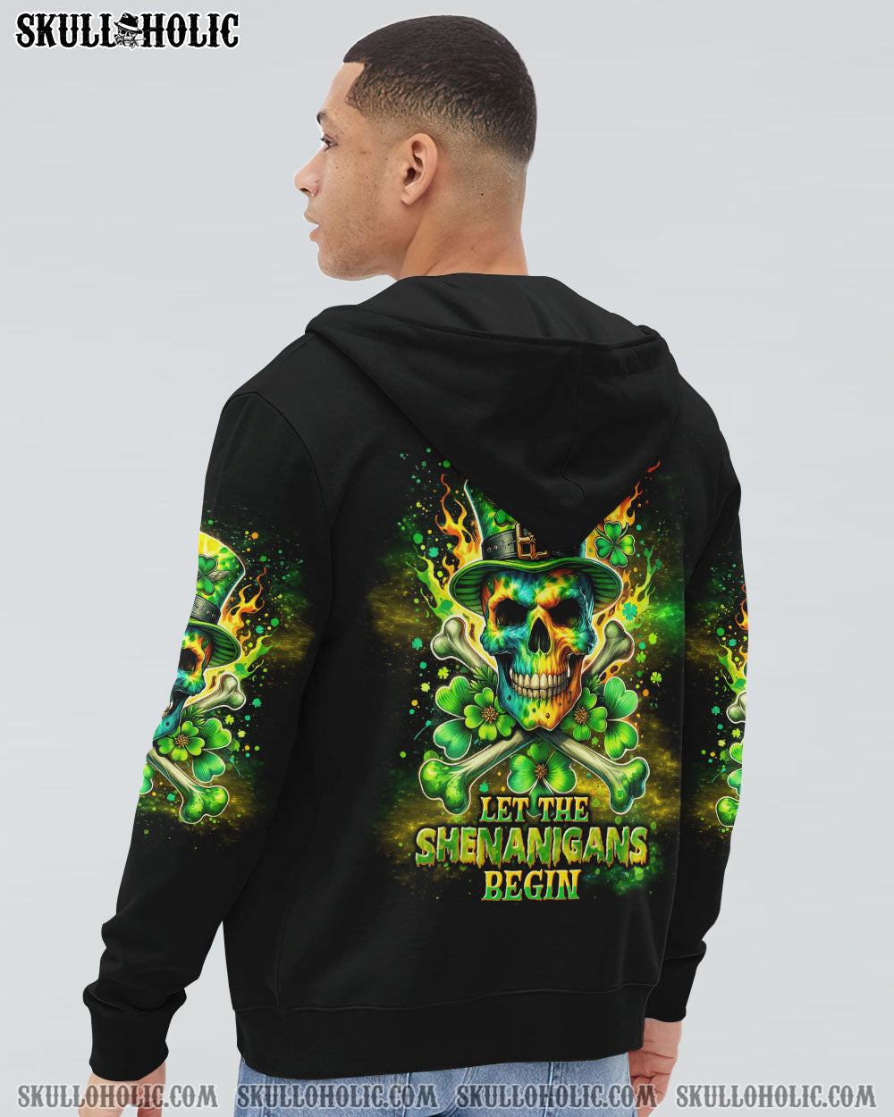 LET THE SHENANIGANS BEGIN SKULL BONES PATRICK'S DAY ALL OVER PRINT - TLNT2501243