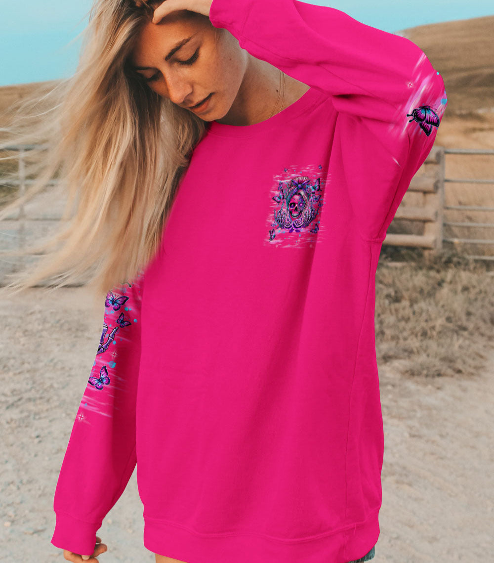 HOW HEARTLESS I CAN BE TATTOO SKULL MESSY BUN ALL OVER PRINT - TLNT2602255