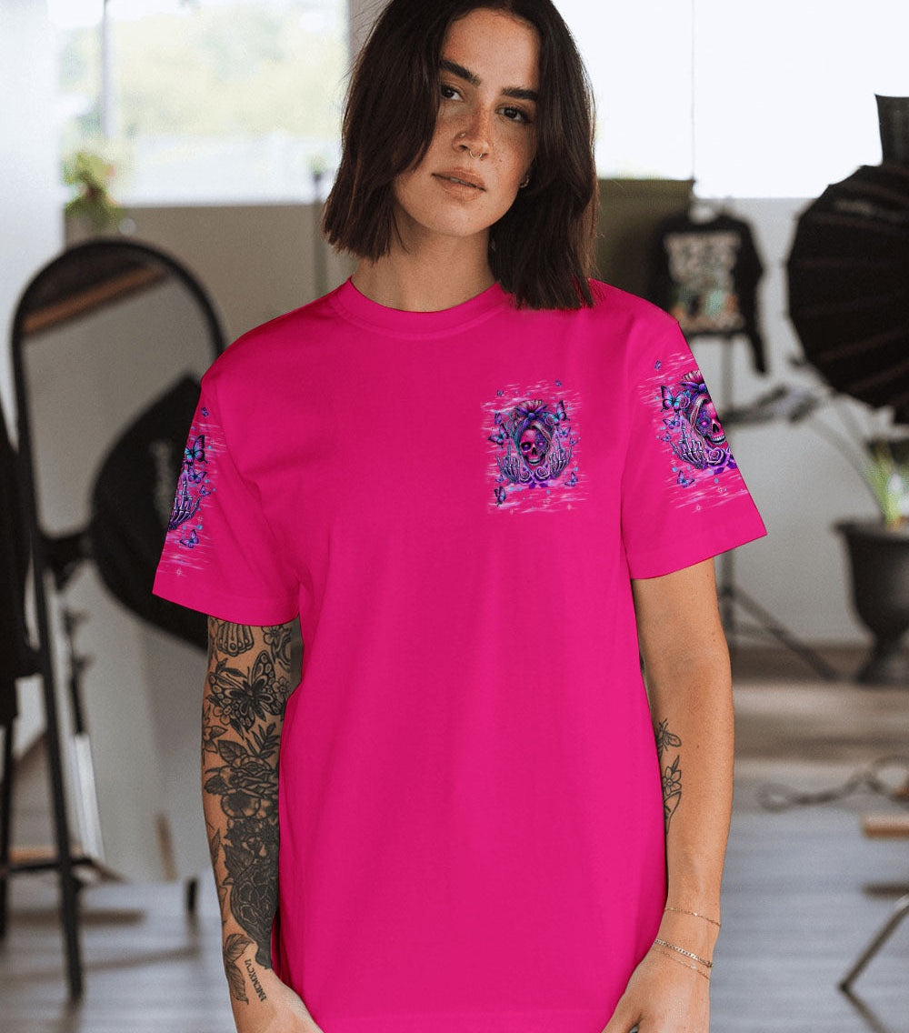 HOW HEARTLESS I CAN BE TATTOO SKULL MESSY BUN ALL OVER PRINT - TLNT2602255