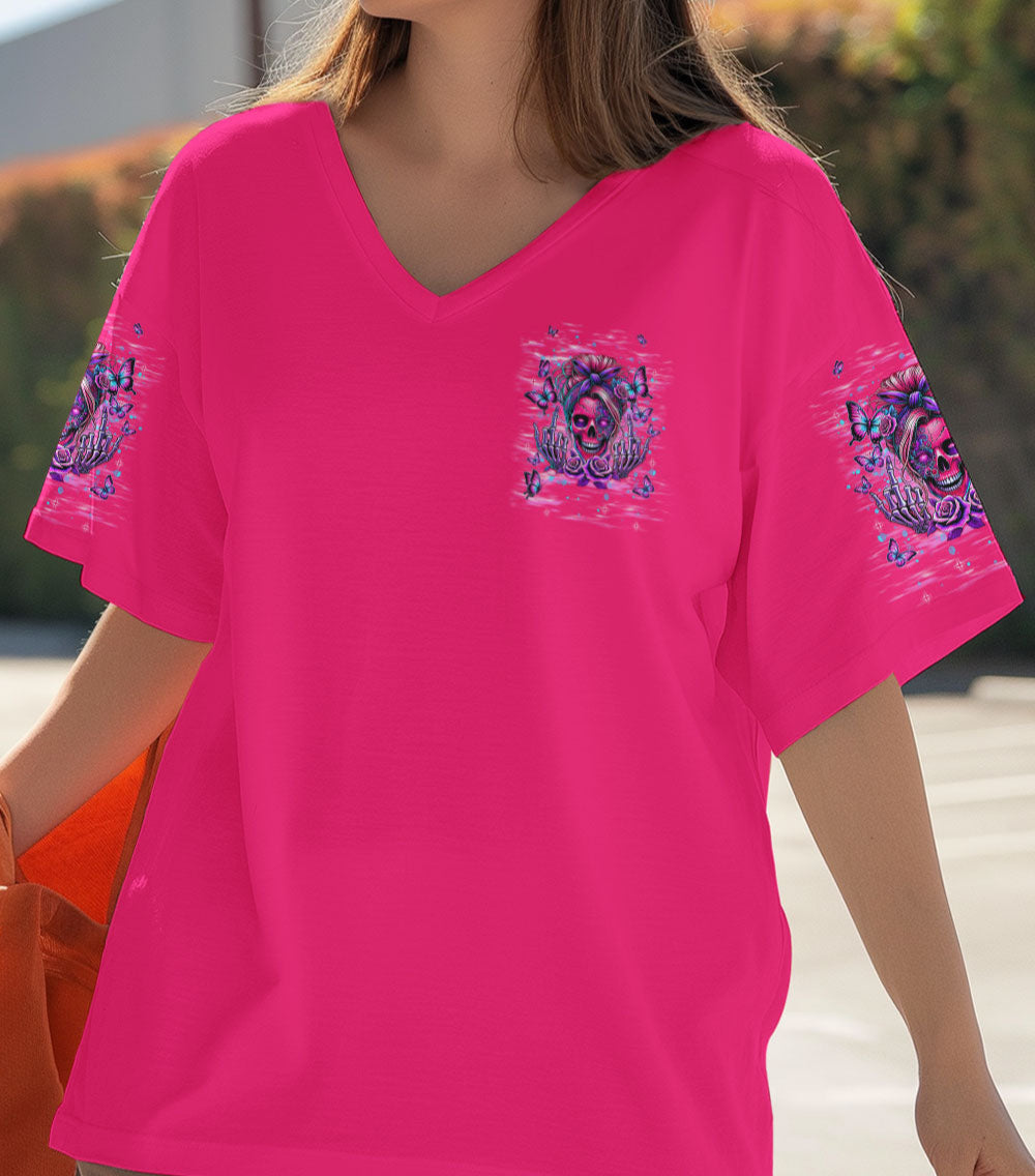HOW HEARTLESS I CAN BE TATTOO SKULL MESSY BUN ALL OVER PRINT - TLNT2602255