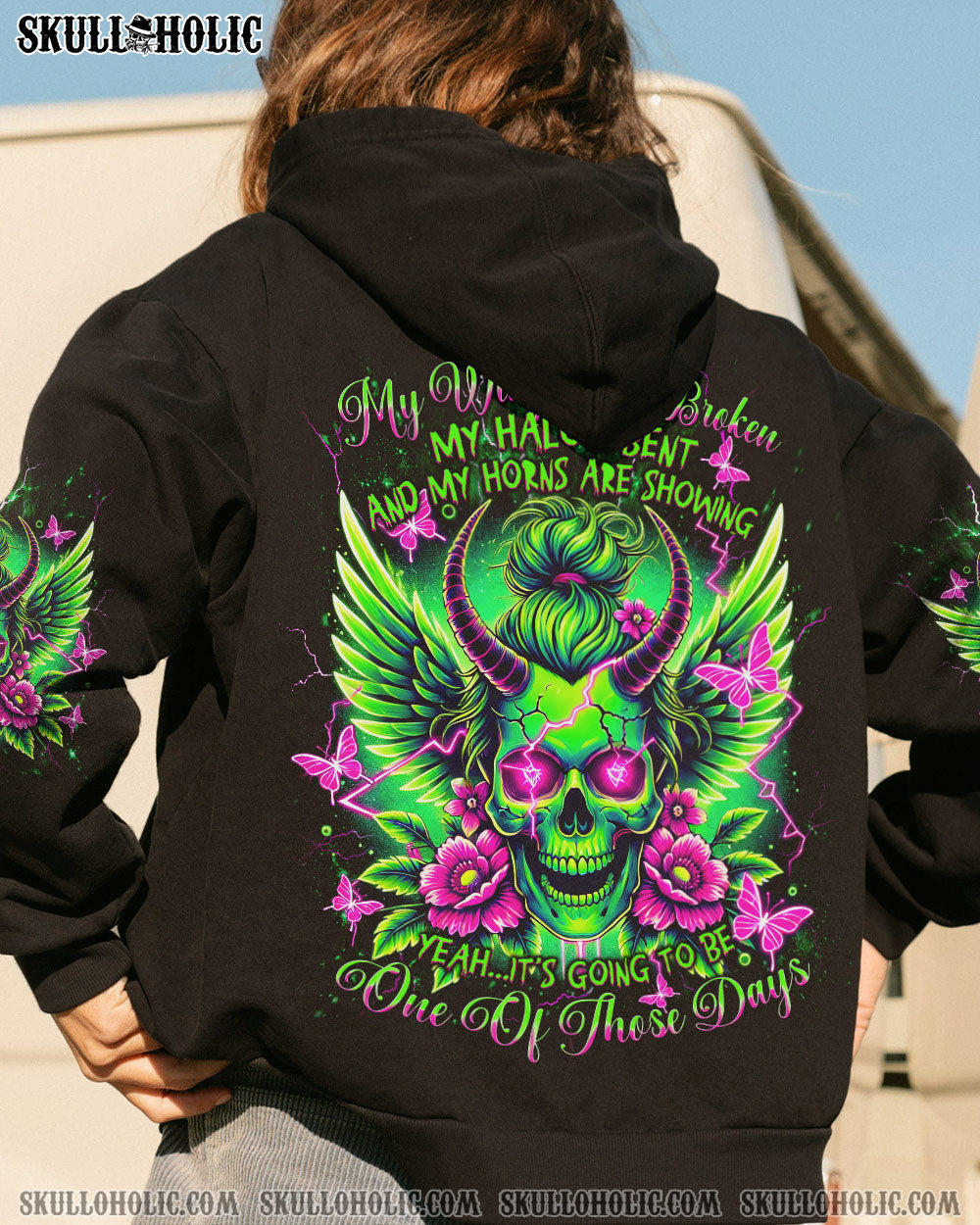 IT'S GOING TO BE ONE OF THOSE DAYS MESSY BUN SKULL ALL OVER PRINT   - TLNT2603255
