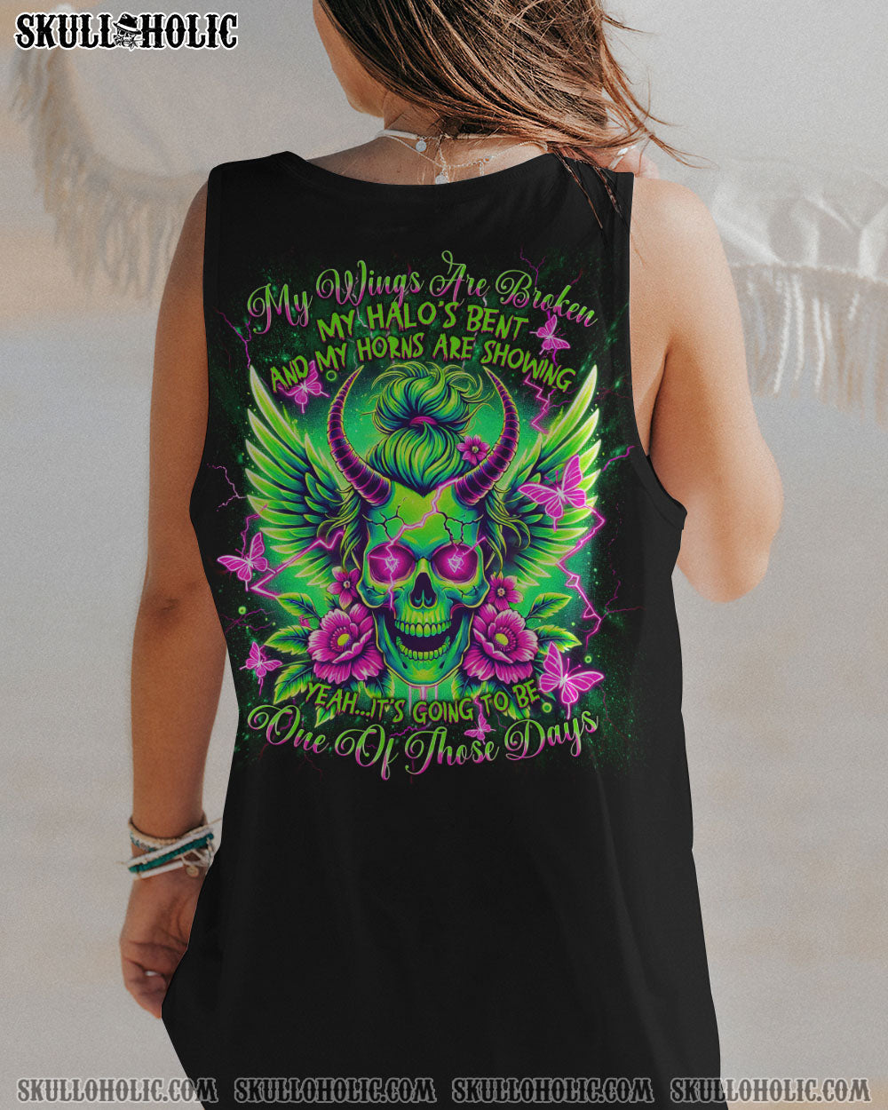 IT'S GOING TO BE ONE OF THOSE DAYS MESSY BUN SKULL ALL OVER PRINT   - TLNT2603255