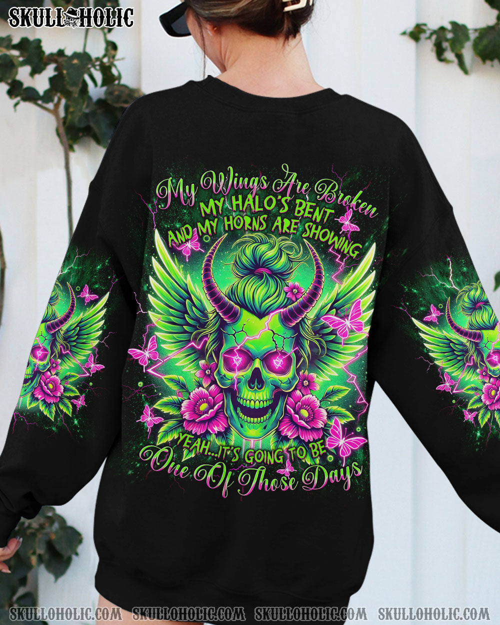 IT'S GOING TO BE ONE OF THOSE DAYS MESSY BUN SKULL ALL OVER PRINT   - TLNT2603255