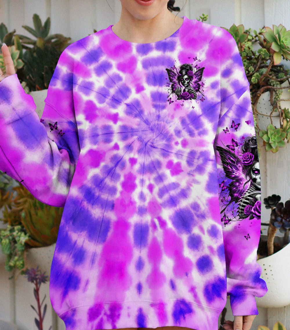 I'M A GOOD PERSON SKULL MESSY BUN TIE DYE  ALL OVER PRINT - TLNT2702255