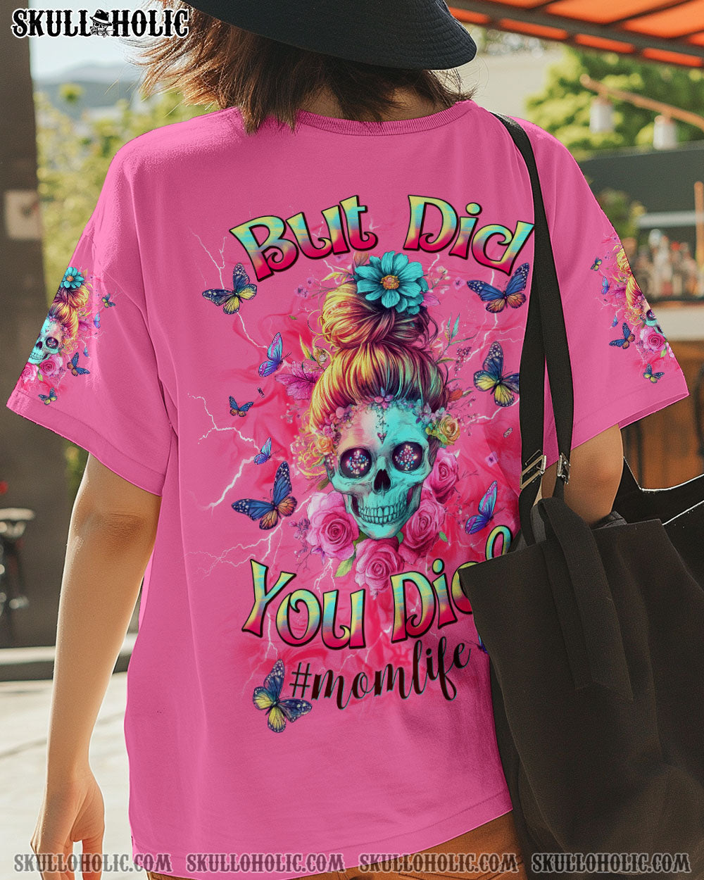 BUT DID YOU DIE MOM LIFE SKULL MESSY BUN ALL OVER PRINT - TLNT2703255