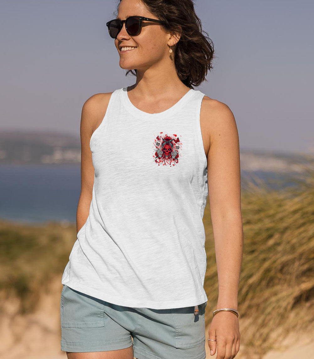 HOW HEARTLESS I CAN BE SKULL MESSY BUN ALL OVER PRINT - TLNT2802255