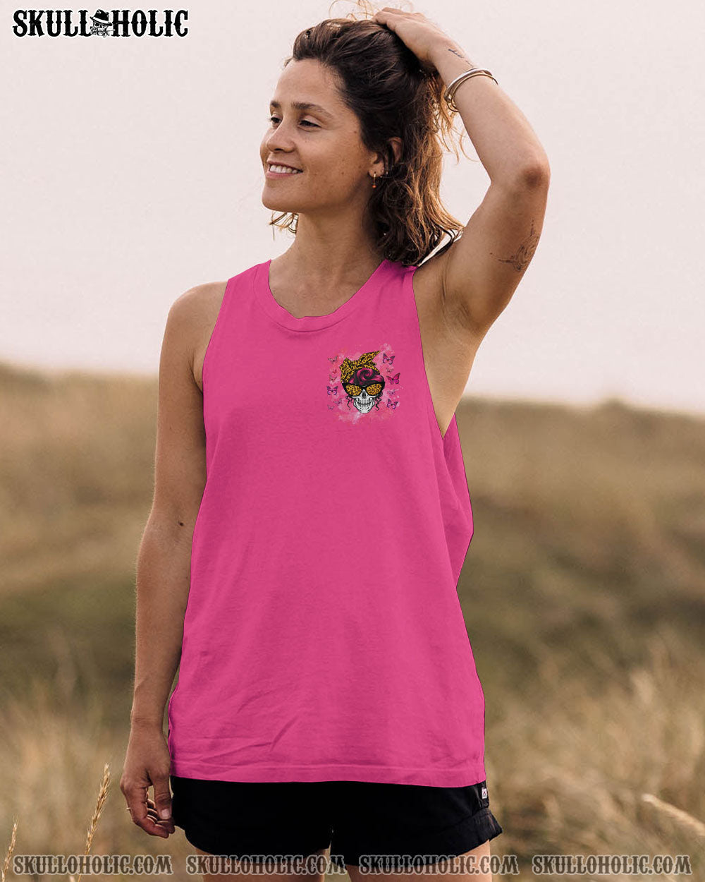 GOD GIFTED ME TWO TITLES MOM AND GRANDMA MESSY BUN SKULL ALL OVER PRINT  - TLNZ0204251