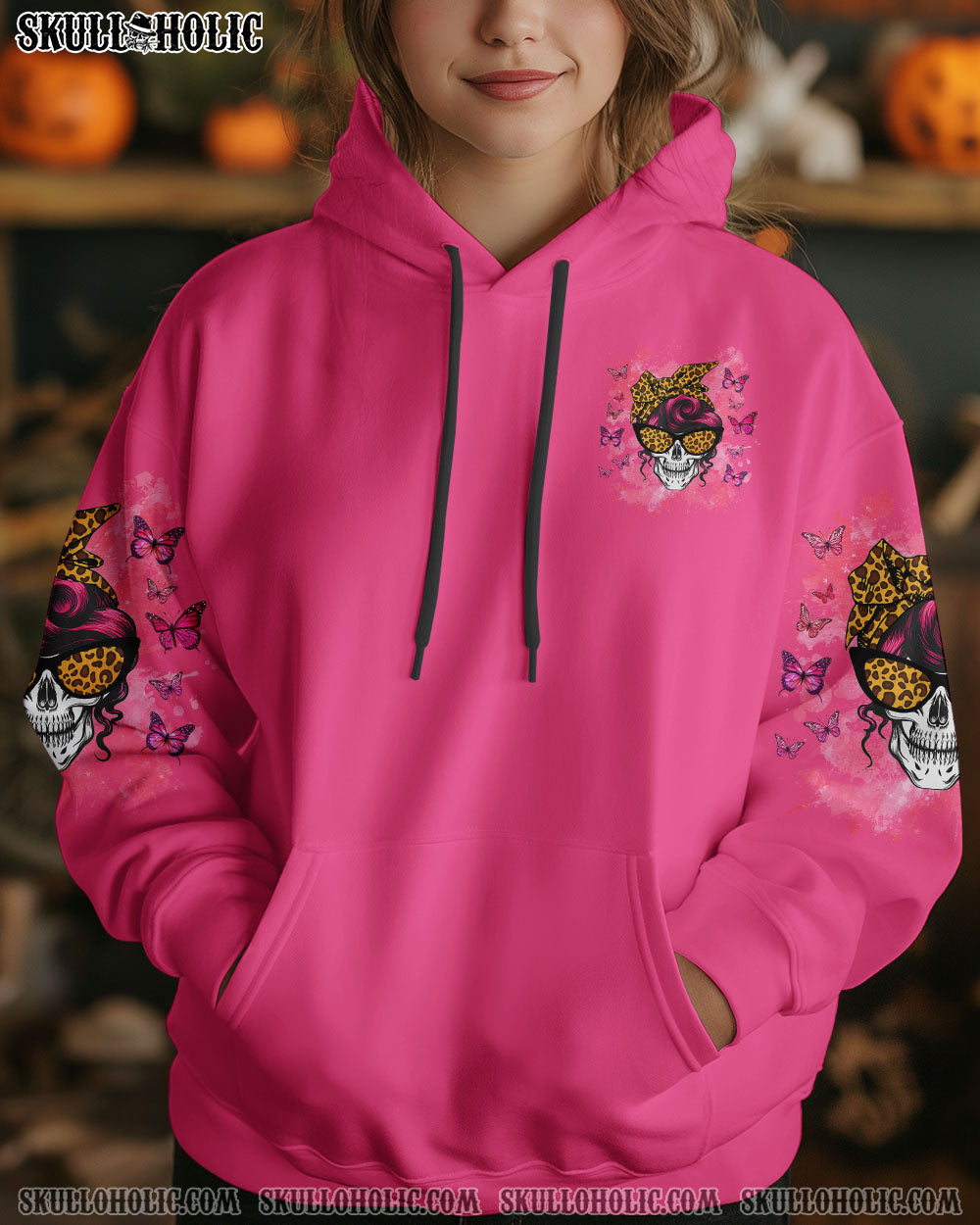 GOD GIFTED ME TWO TITLES MOM AND GRANDMA MESSY BUN SKULL ALL OVER PRINT  - TLNZ0204251