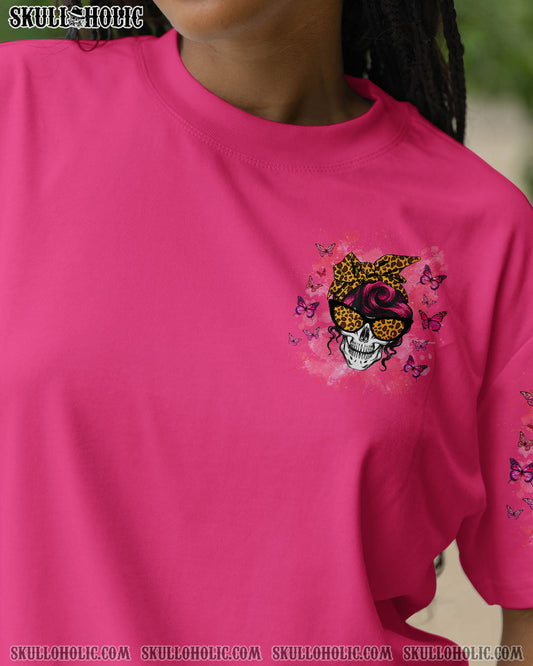 GOD GIFTED ME TWO TITLES MOM AND GRANDMA MESSY BUN SKULL ALL OVER PRINT  - TLNZ0204251