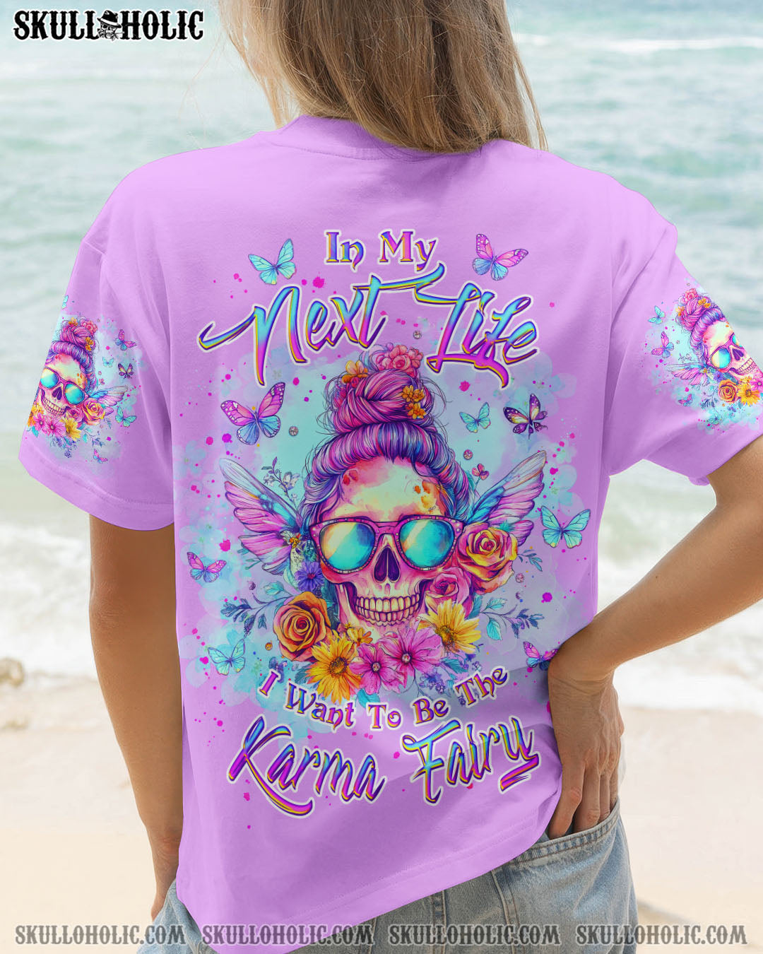 KARMA FAIRY SKULL MESSY BUN ALL OVER PRINT - TLNZ0304251