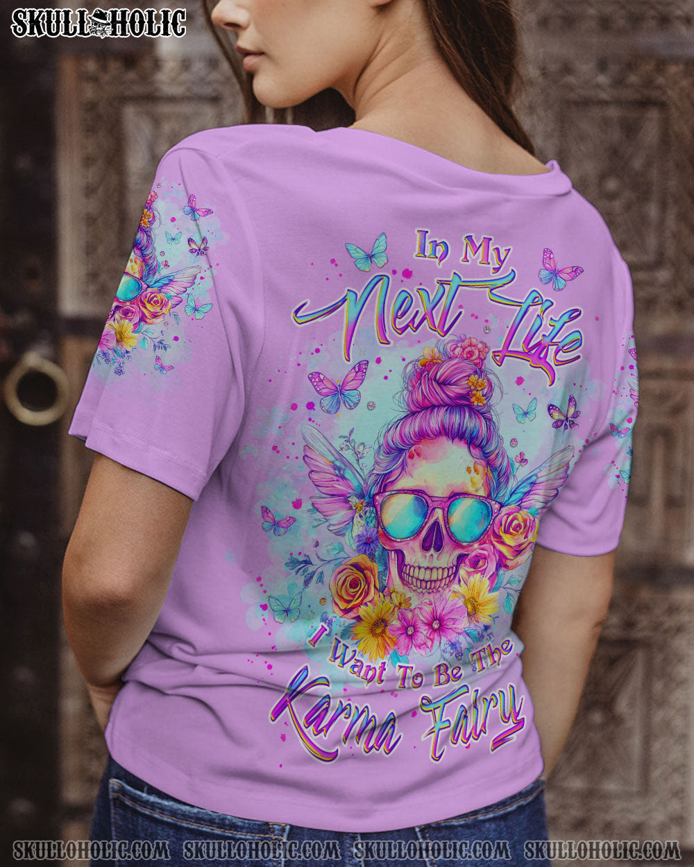 KARMA FAIRY SKULL MESSY BUN ALL OVER PRINT - TLNZ0304251
